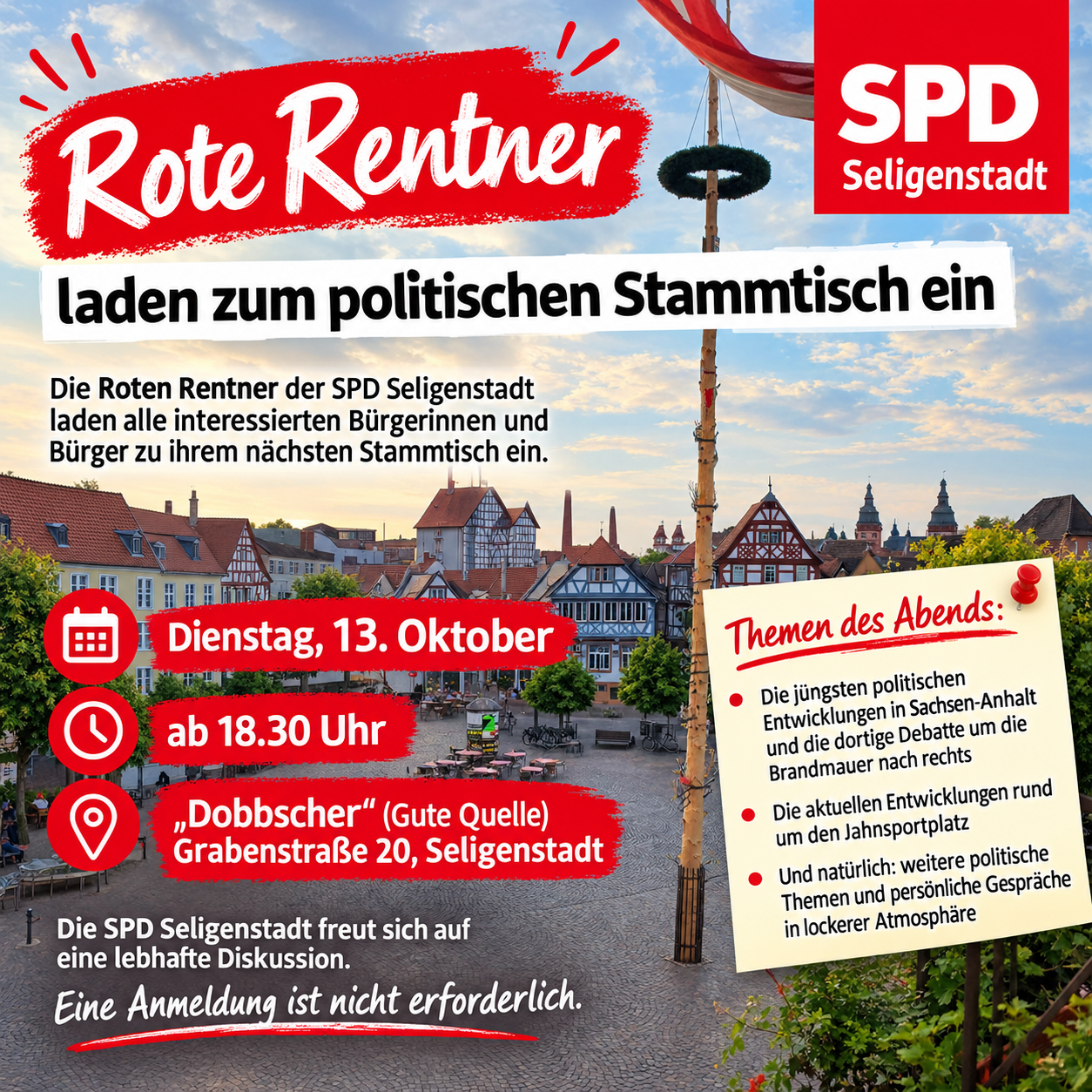 Rote Rentner laden zum politischen Stammtisch ein