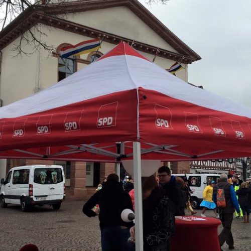 Jusos vor dem Seligenstädter Rathaus...